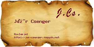 Jür Csenger névjegykártya